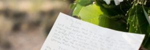 Wedding vow writing.